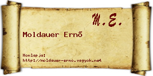 Moldauer Ernő névjegykártya